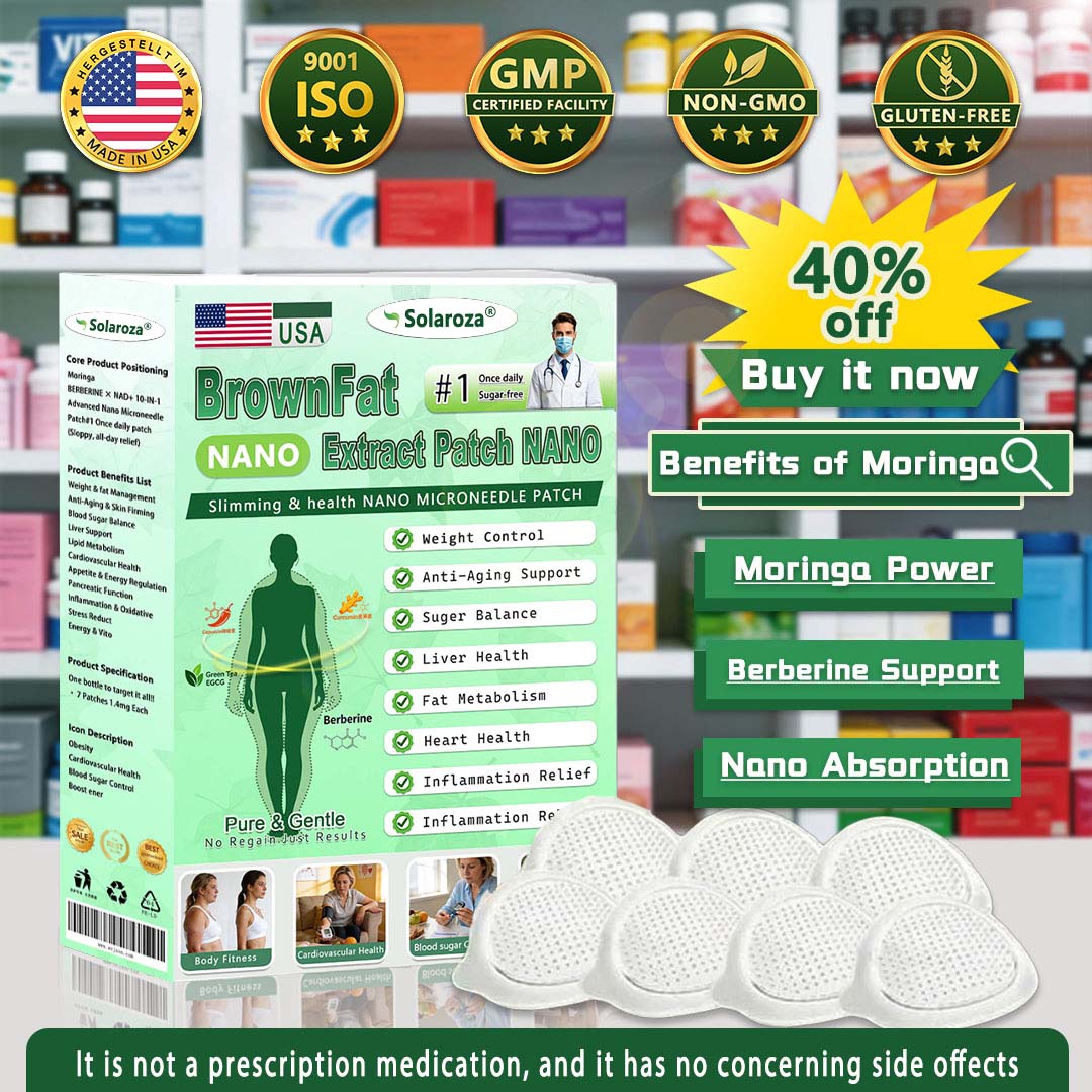 🎁Official Store | 🍋 solaroza® Moringa & Berberine 10-IN-1 Advanced Nano Microneedle 1 Patch (Once Daily, visible changes in 7 days) ✅ Obesity, Diabetes, Sleep Apnea, And Joint Issues