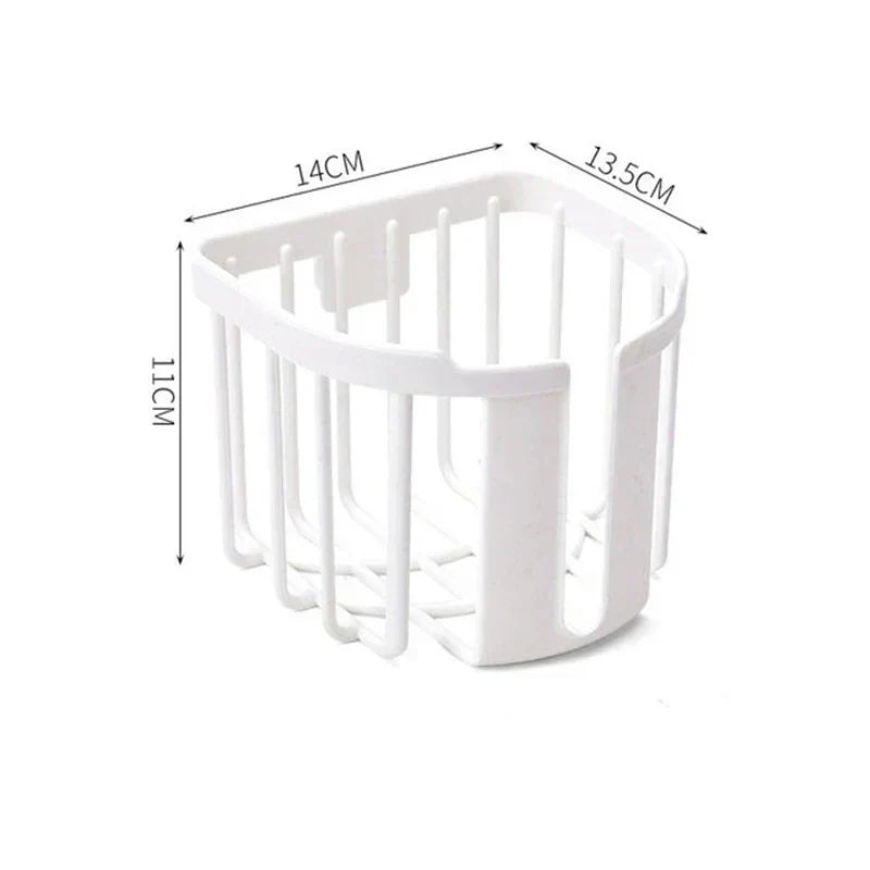 Punch-Free Wall-Mounted Toilet Paper Holder with Shelf