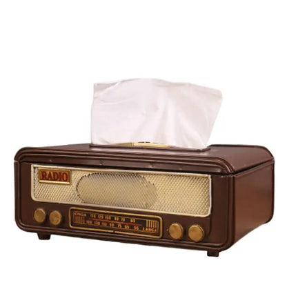 Vintage Radio-Style Tissue Holder for Home & Office